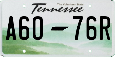TN license plate A6076R