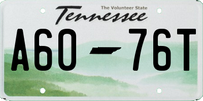 TN license plate A6076T