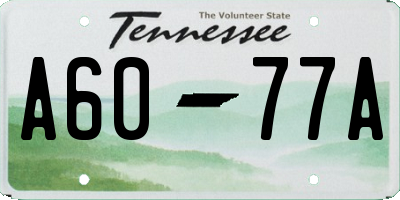 TN license plate A6077A