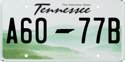TN license plate A6077B