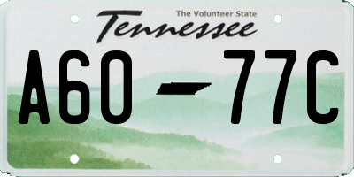 TN license plate A6077C