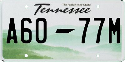 TN license plate A6077M