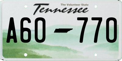 TN license plate A6077O