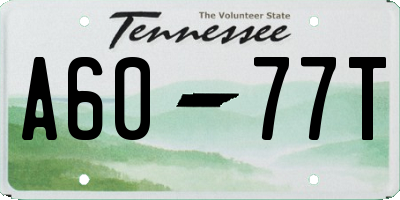 TN license plate A6077T