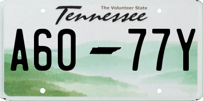 TN license plate A6077Y