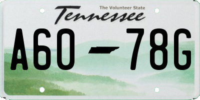 TN license plate A6078G