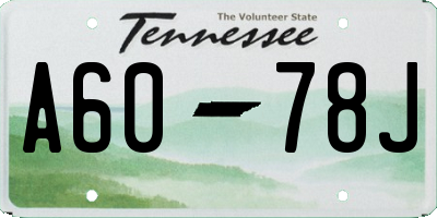 TN license plate A6078J