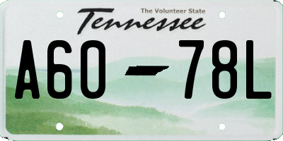 TN license plate A6078L