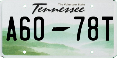 TN license plate A6078T