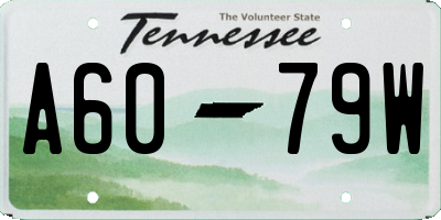 TN license plate A6079W