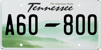 TN license plate A6080O
