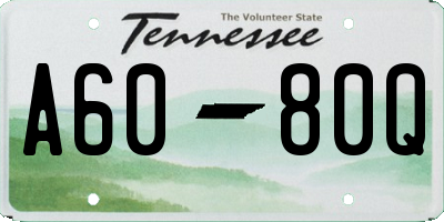 TN license plate A6080Q