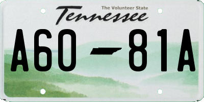 TN license plate A6081A