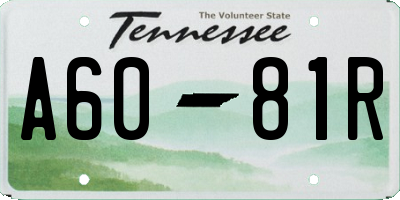 TN license plate A6081R