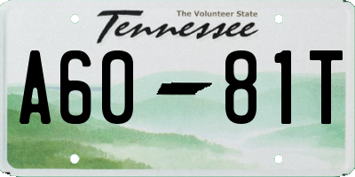 TN license plate A6081T