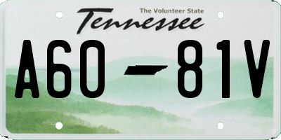 TN license plate A6081V