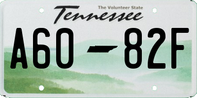 TN license plate A6082F