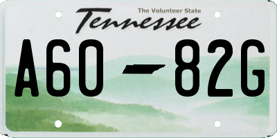 TN license plate A6082G