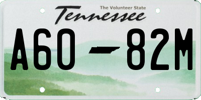 TN license plate A6082M