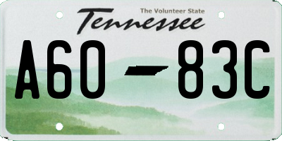 TN license plate A6083C