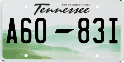 TN license plate A6083I