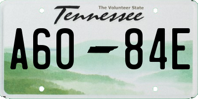 TN license plate A6084E