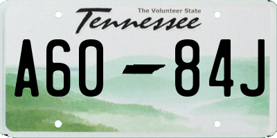 TN license plate A6084J