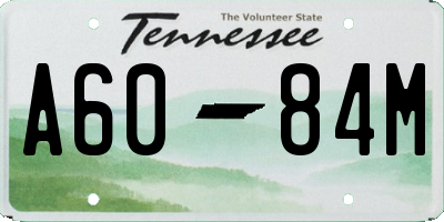 TN license plate A6084M