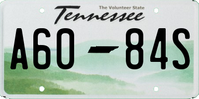TN license plate A6084S