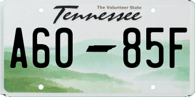 TN license plate A6085F
