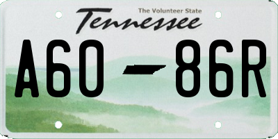 TN license plate A6086R