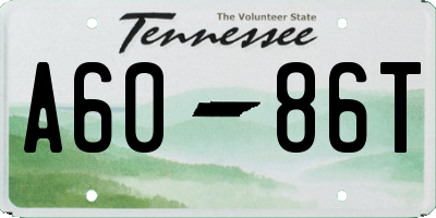 TN license plate A6086T