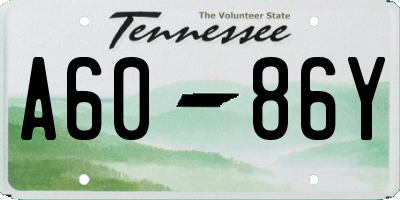 TN license plate A6086Y