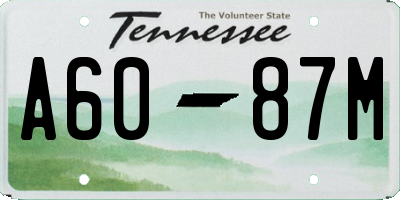 TN license plate A6087M