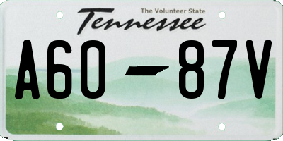 TN license plate A6087V
