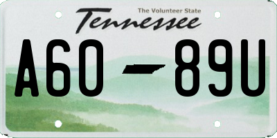 TN license plate A6089U