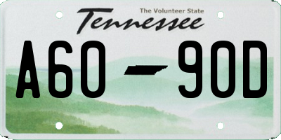 TN license plate A6090D