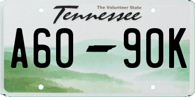 TN license plate A6090K