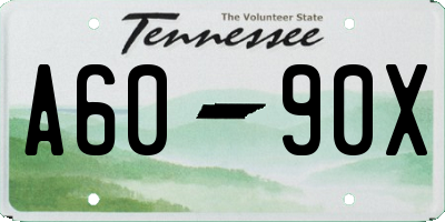 TN license plate A6090X