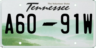TN license plate A6091W