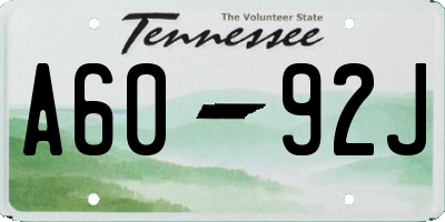 TN license plate A6092J