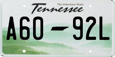 TN license plate A6092L
