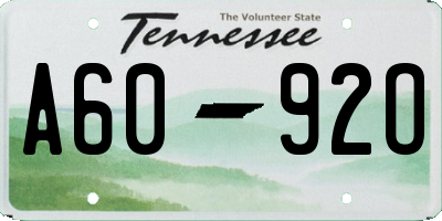 TN license plate A6092O