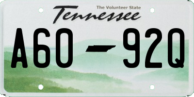 TN license plate A6092Q