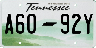 TN license plate A6092Y