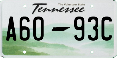 TN license plate A6093C