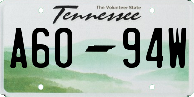 TN license plate A6094W