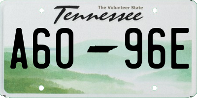 TN license plate A6096E