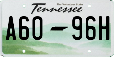 TN license plate A6096H