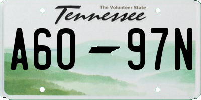 TN license plate A6097N